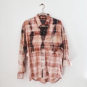 Vintage Bleach Dyed “Pumpkin Spice” Flannel
